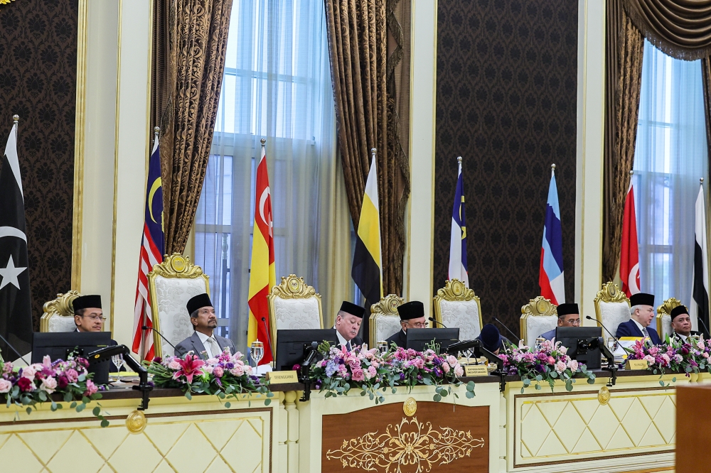 His Majesty Sultan Ibrahim, King of Malaysia, attended the second day of the 271st Conference of Rulers meeting at Istana Negara, chaired by the Sultan of Terengganu, Sultan Mizan Zainal Abidin. — Bernama pic 