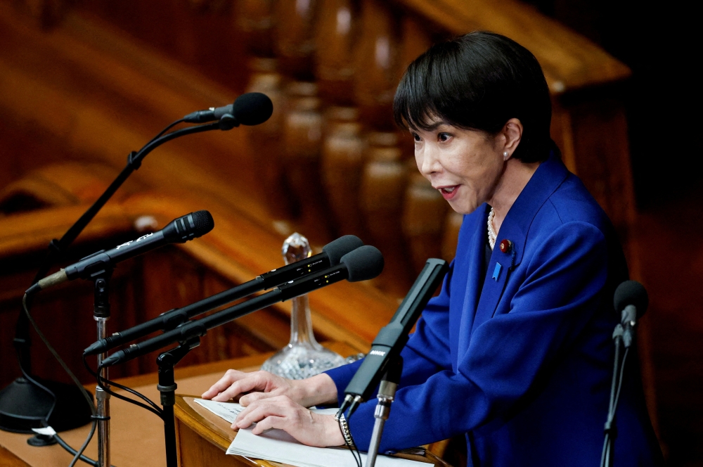 In November, Prime Minister Sanae Takaichi enraged China by suggesting that Japan would intervene militarily if Beijing sought to take Taiwan by force. — Reuters pic