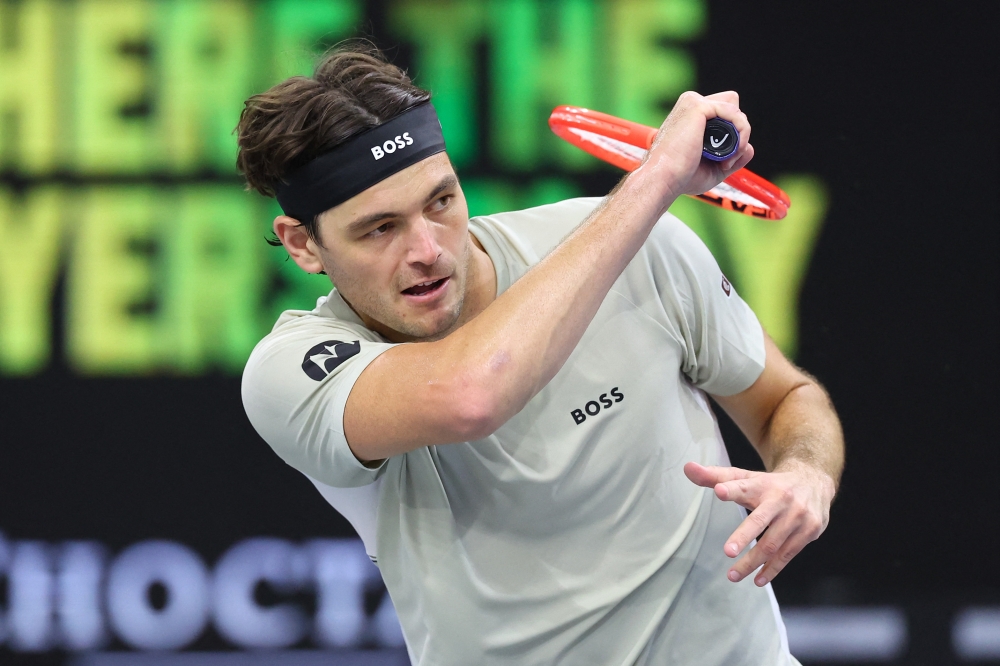 Taylor Fritz of the United States plays a shot against Sebastian Korda of the United States in the Men's Singles Quarterfinals match during day five of the 2026 Dallas Open at The Ford Centre at The Star on February 13, 2026 in Frisco, Texas. — Sam Hodde/Getty Images North America/AFP pic