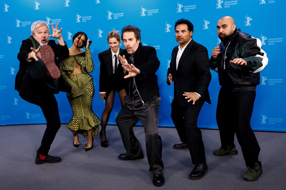 Director Gore Verbinski and cast members Sam Rockwell, Haley Lu Richardson, Michael Pena and Zazie Beetz, screenwriter Asim Chaudhry pose during a photocall to promote the movie 'Good Luck, Have Fun, Don’t Die' at the 76th Berlinale International Film Festival in Berlin February 13, 2026. — Reuters pic  