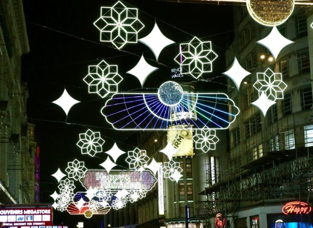 Returning for its fourth year, the UK’s first and largest Ramadan light display once again illuminates Coventry Street in London. — Picture via X/Mayor of London