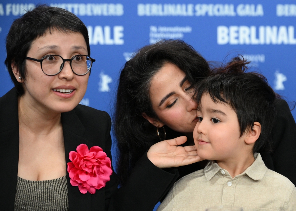 Afghan director and actress Shahrbanoo Sadat, actress Laila Mahmudi and actor Liam Hussaini attend a press conference for the film ‘No Good Men’ presented in Berlinale Special Gala at the 76th Berlinale, Europe's first major film festival of the year, in Berlin on February 12, 2026. — AFP pic 