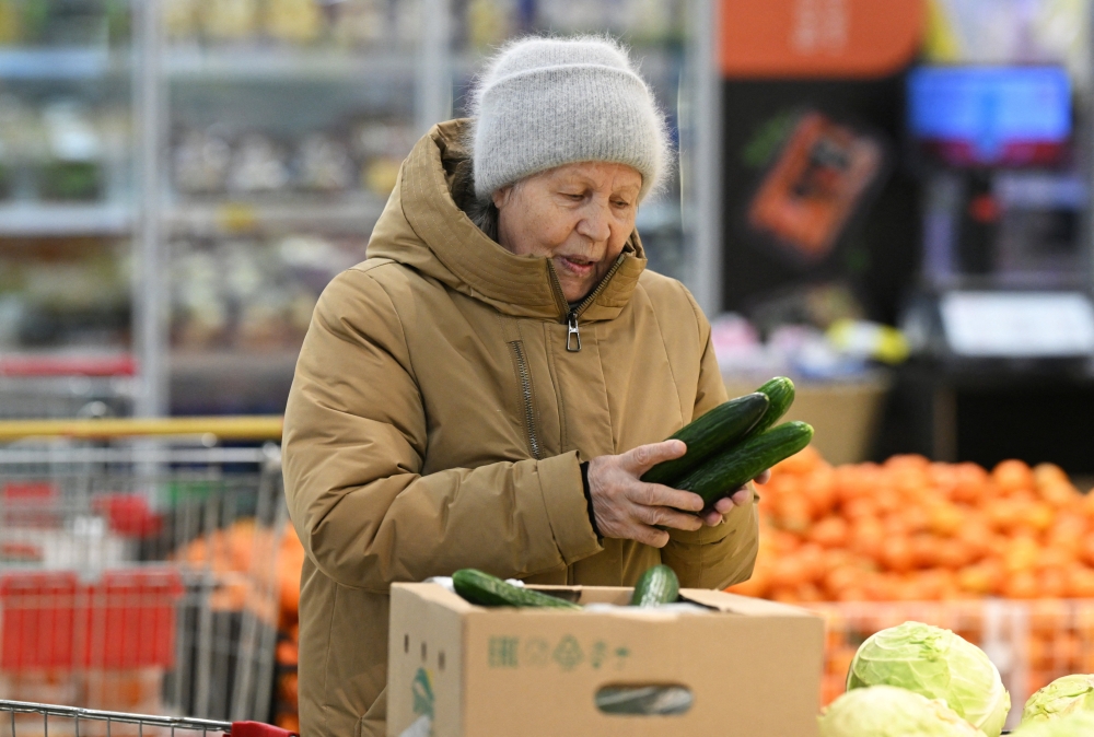 Official statistics show cucumbers have doubled ‌in price since December to reach an average of just over 300 roubles (RM15.3) per kilogram and ​social media has been flooded with images of them sometimes being sold for more than twice or triple that. — Reuters pic