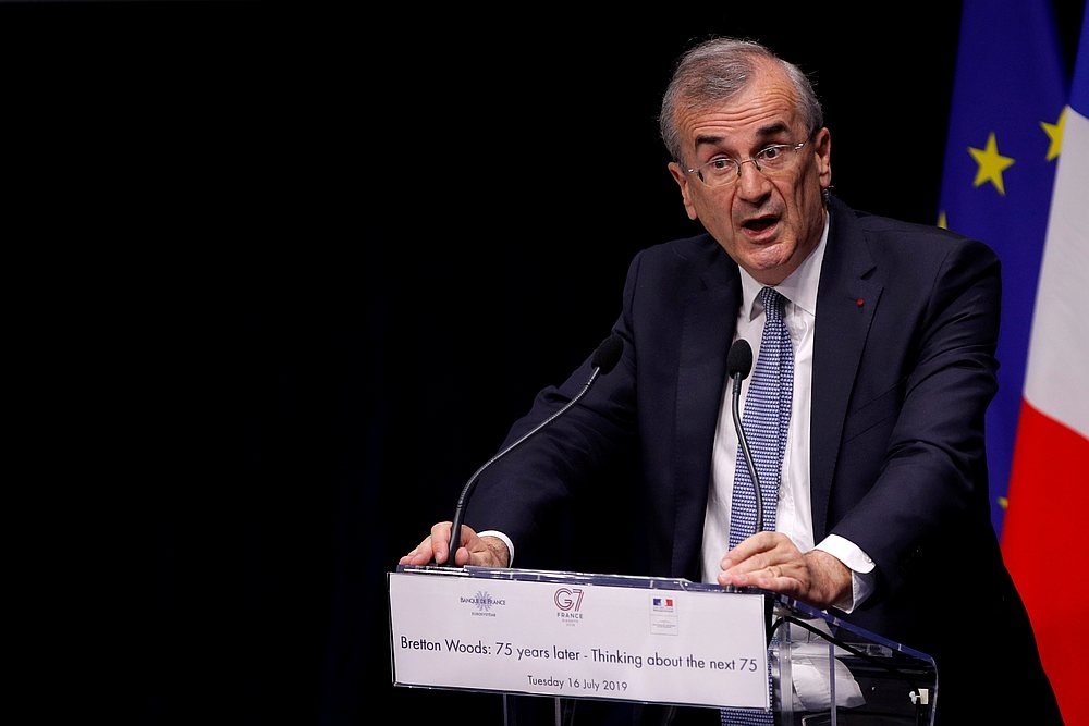 Bank of France Governor Francois Villeroy de Galhau speaks at the ‘Bretton Woods: 75 years later’ conference in Paris, France on July 16, 2019. — Reuters pic
