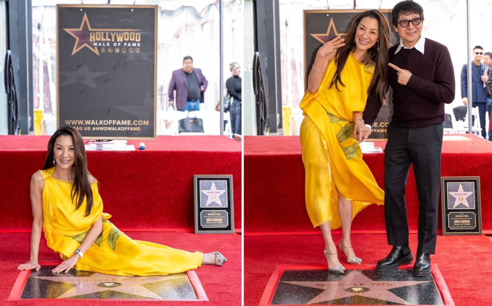 Malaysian-born actress Michelle Yeoh honoured with a star on the Hollywood Walk of Fame in Los Angeles. — Picture via Instagram/Michelle Yeoh