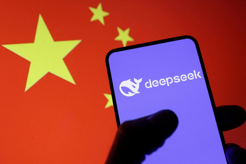 The Deepseek logo and a Chinese flag are seen in this illustration taken January 29, 2025. — Reuters pic 