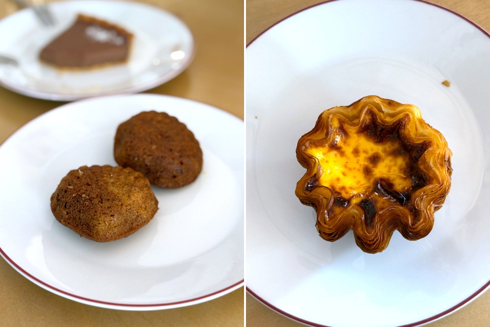 Banana madeleines (left). Egg tart (right). — Pictures by CK Lim