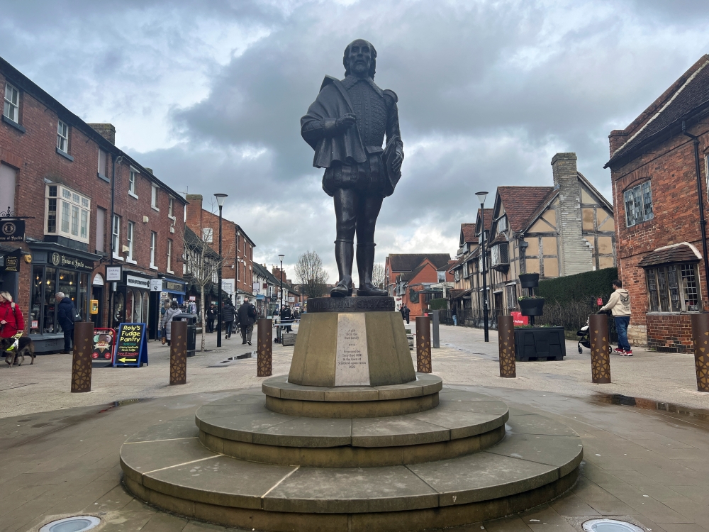 A statue of William Shakespeare stands outside Shakespeare’s Birthplace, his childhood home, in Stratford-upon-Avon, Britain February 9, 2026. — Reuters pic