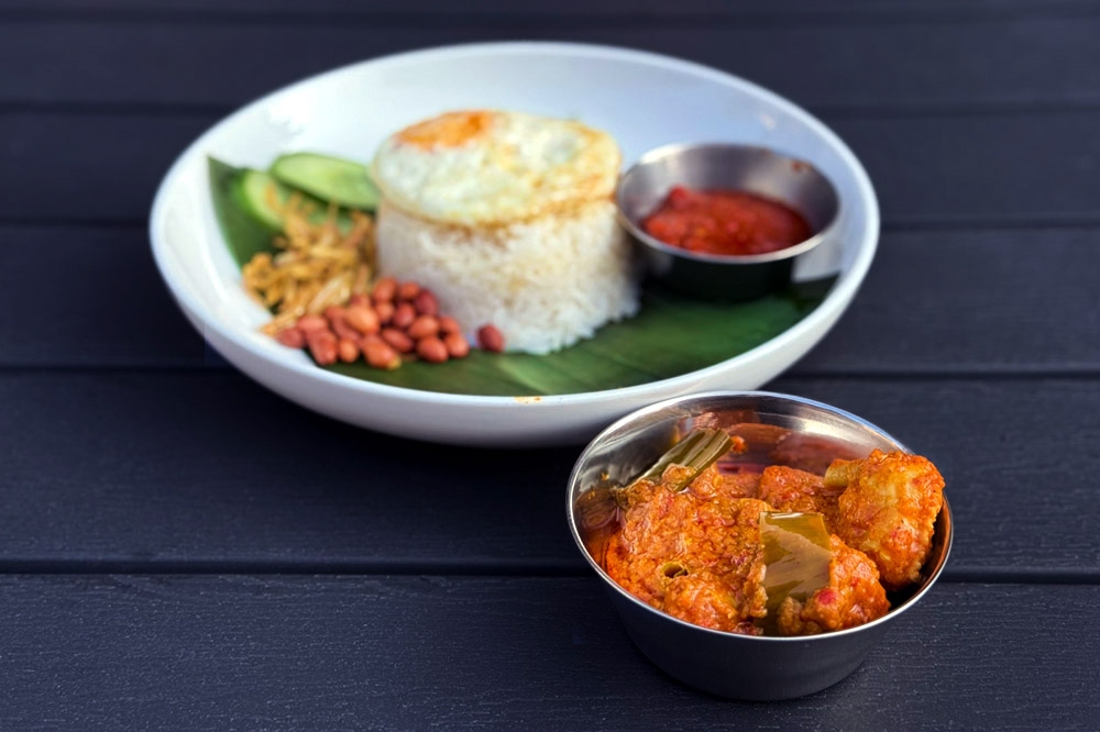 ‘Nasi lemak’ with chicken ‘rendang’. — Picture by CK Lim