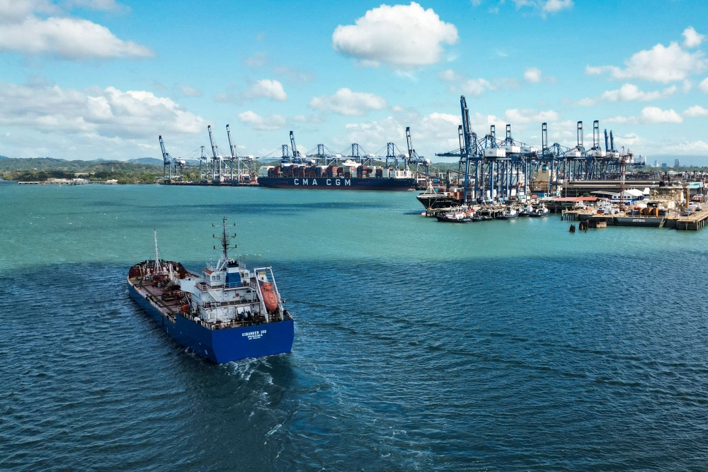 An aerial view of the port of Balboa in Panama City. CK Hutchison objected on Tuesday to a takeover by Panamanian authorities of two ports its subsidiary previously controlled on the Panama Canal. — AFP pic