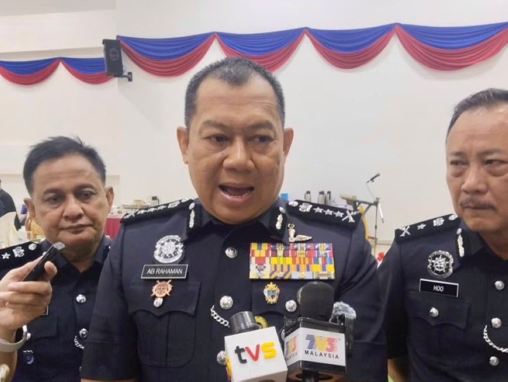 Johor police chief Datuk Ab Rahaman Arsad speaks during a press conference in Johor Bahru on February 24, 2026. — Picture by Ben Tan