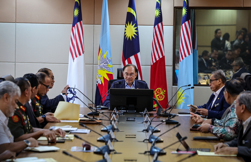 Prime Minister Datuk Seri Anwar Ibrahim attends a briefing session with the Ministry of Defence in Kuala Lumpur on February 24, 2026. — Bernama pic