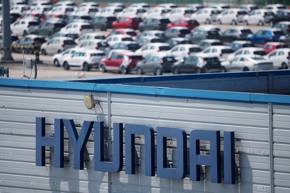 The logo of South Korea’s biggest automaker Hyundai Motor is pictured at Pyeongtaek port in Pyeongtaek, South Korea, April 15, 2025. — Reuters pic 