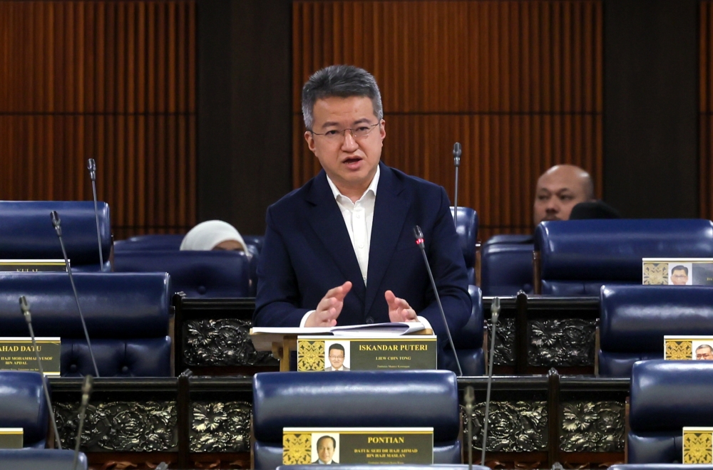 Deputy Finance Minister Liew Chin Tong addresses the Dewan Rakyat in Kuala Lumpur February 24, 2026. — Bernama pic
