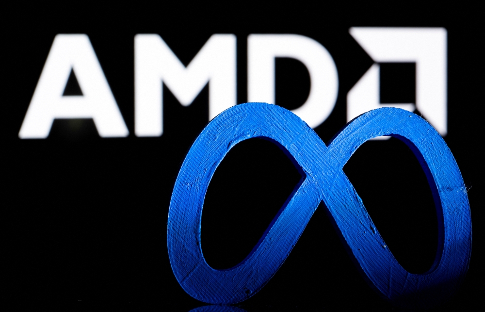 American tech giant Meta has reached an agreement to purchase millions of powerful AI chips from processor manufacturer AMD. — Reuters pic