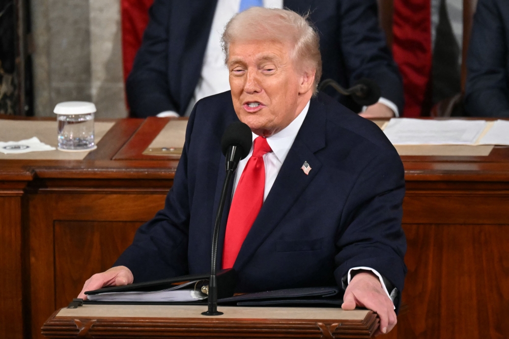 US President Donald Trump boasted Tuesday of a turnaround for the ages in a State of the Union speech ahead of crucial midterm elections. — AFP pic