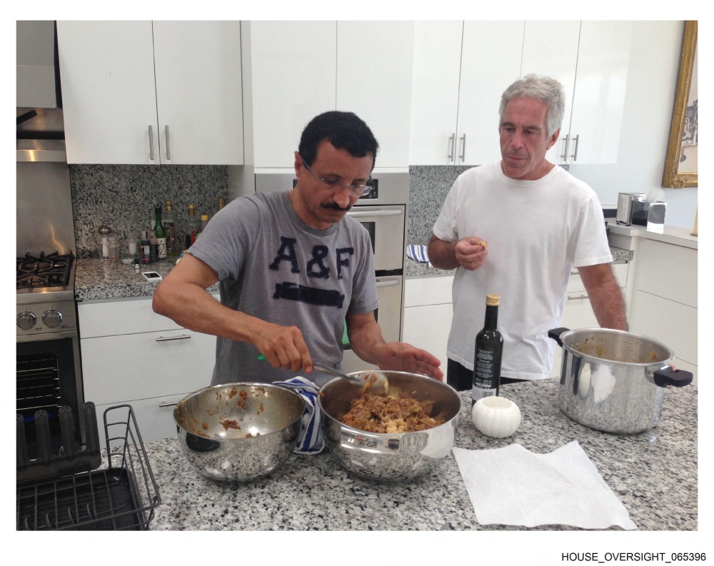 This undated and unlocated handout image released by Democrats on the House Oversight Committee on December 18, 2025 shows late convicted sex offender Jeffrey Epstein (right) cooking with CEO of DP World Sultan Ahmed bin Sulayem. Dubai’s DP World named a new chairman and chief executive officer on February 13, 2026, replacing its former leader Sultan Ahmed bin Sulayem, after the Epstein files revealed frequent correspondence between him and the convicted sex offender. — House Oversight Democrats handout/AFP pic