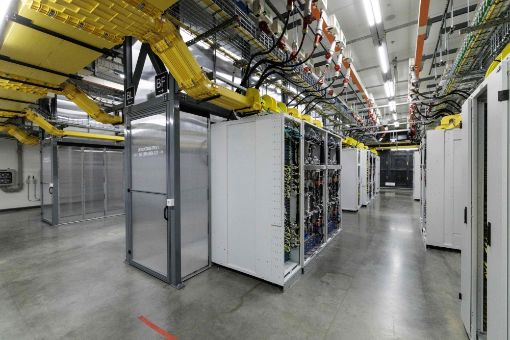 In this photo taken on February 4, 2026, racks of GPUs (graphics processing units) with a closed-loop liquid cooling system are seen inside an operational Microsoft data centre in Karawang, West Java. Non-stop buzzing fills a windowless Microsoft data centre near Jakarta, part of a tech construction boom sweeping South-ast Asia that promises economic opportunities but is also hungry for resources. — AFP pic 