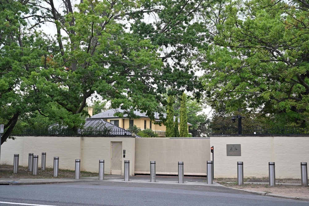 Bollards stand outside 'The Lodge', the official Canberra residence of the Australian Prime Minister in Canberra February 25, 2026. — Mick Tsikas/AAP pic via Reuters 