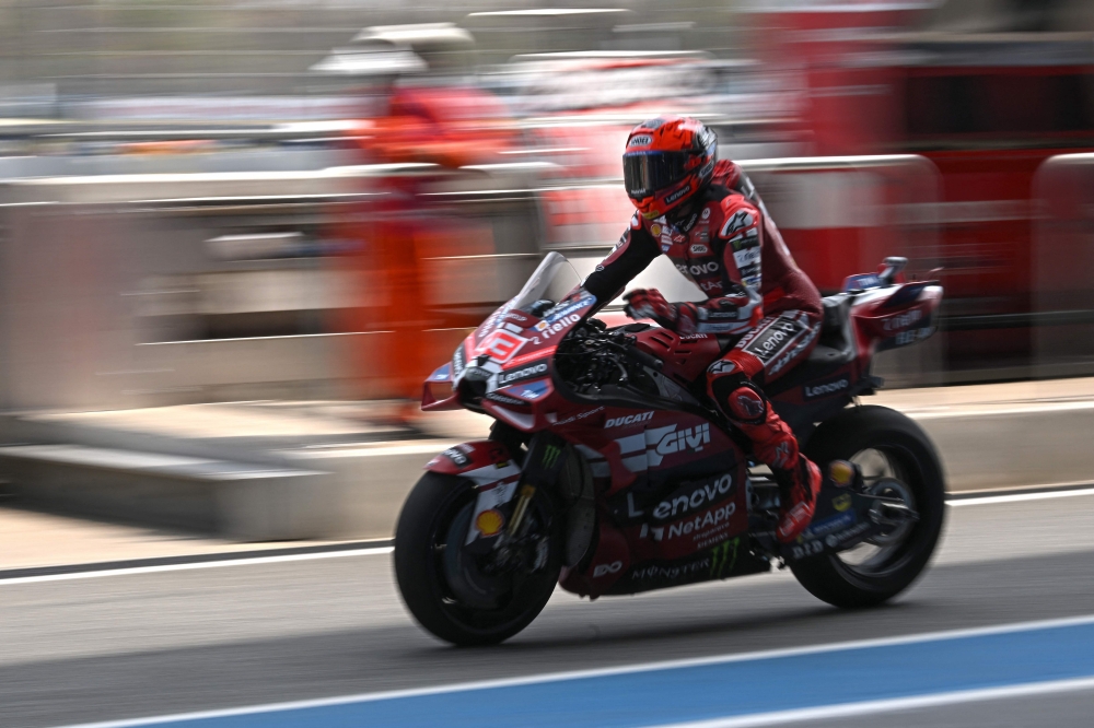 Ducati Lenovo Team’s Spanish rider Marc Marquez rides during the free practice 1 session at the Buriram International Circuit in Buriram on February 27, 2026, ahead of the Thailand MotoGP Grand Prix. — AFP pic 