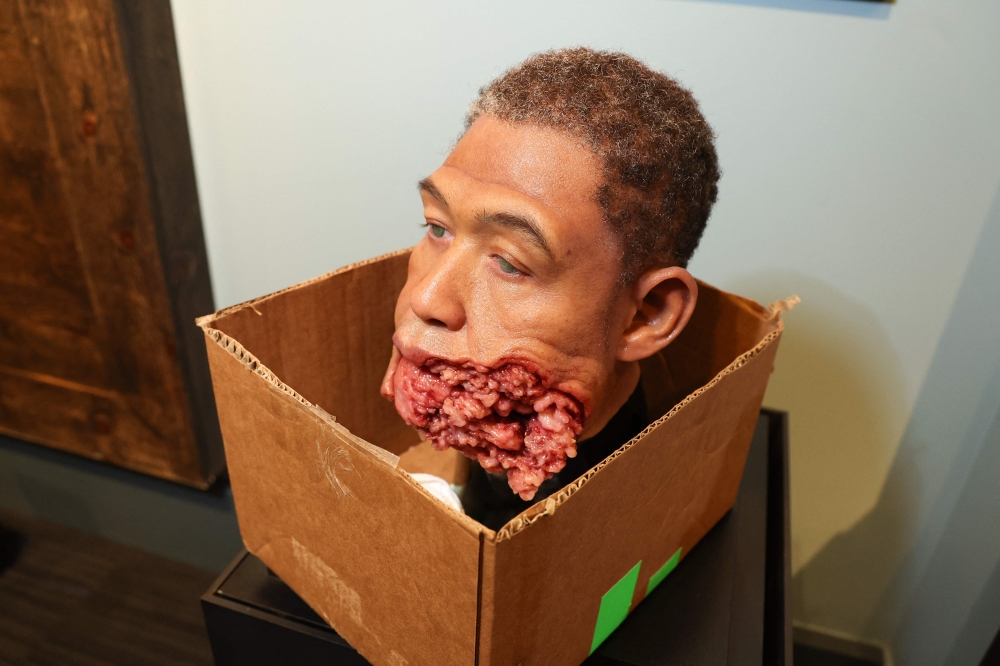 Prosthetic pieces, created by US make-up artist Mike Fontaine for the character “Cornbread” in the movie “Sinners”, are seen during an exhibition at Warner Bros. Studios in Burbank, California on February 25, 2026. — AFP pic