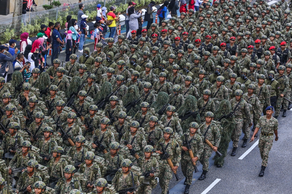 Chief of Defence Force General Datuk Malek Razak Sulaiman said the Malaysian Armed Forces deploys over 6,000 personnel from its land, sea and air branches to maintain round-the-clock security at the nation’s borders and waters. — Picture by Yusof Mat Isa