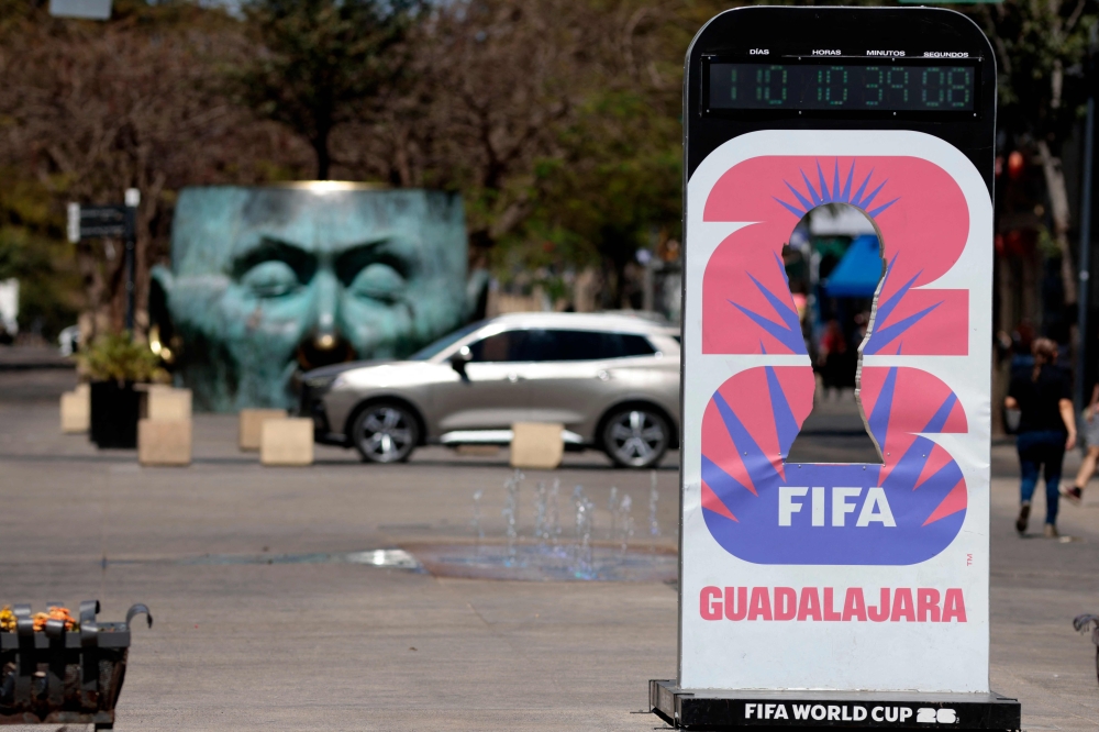View of a clock counting down the days for the 2026 Fifa World Cup in Guadalajara, Jalisco state, Mexico, on February 20, 2026. — AFP pic 