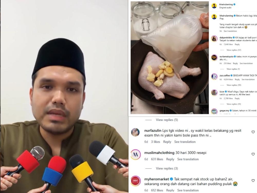 Fans are cracking up at the playful back-and-forth between Malaysian content creator Khairul Aming and his followers during his ‘30 days, 30 recipes’ Ramadan series. — Screenshot via Instagram/ Khairul Aming