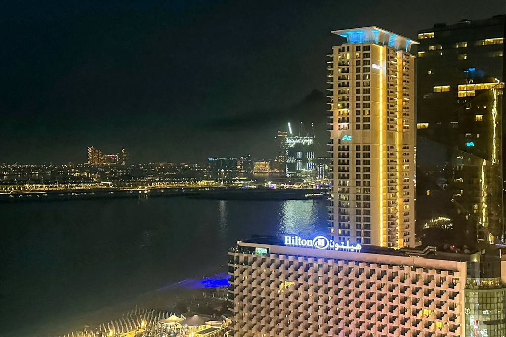Smoke is pictured over Dubai’s Palm Jumeirah archipelago on February 28, 2026. — AFP pic
