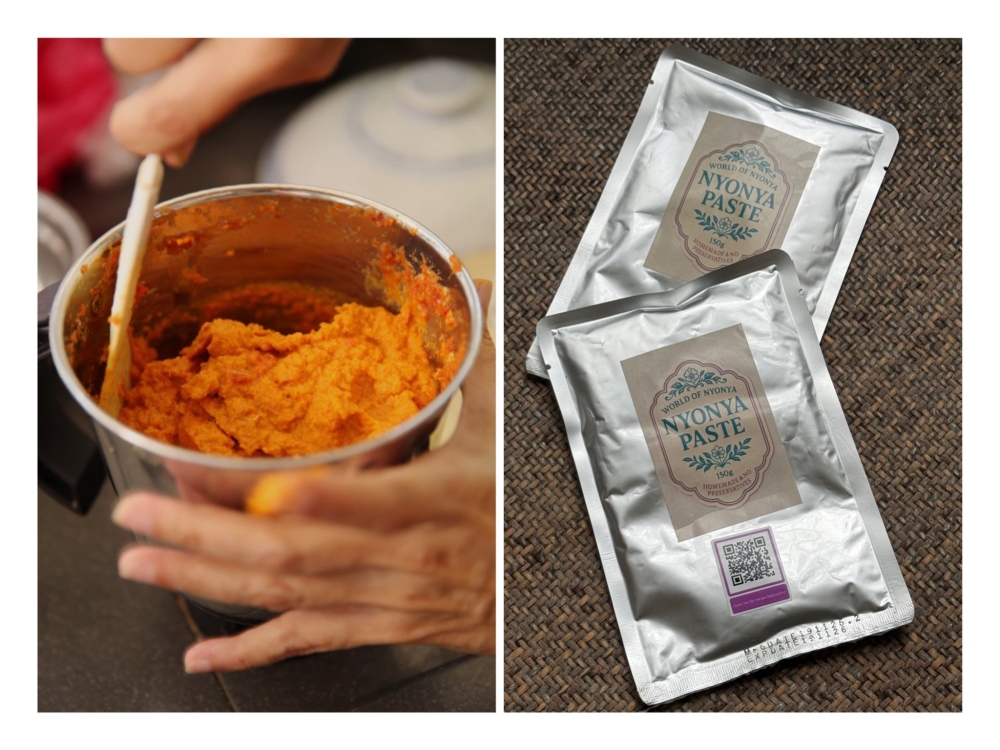Spice paste is an important element of any dish so curation of what’s inside is crucial (left). Nyonya Paste can be bought by the packet and conveniently brought anywhere (right). — Pictures by Choo Choy May and Lee Khang Yi