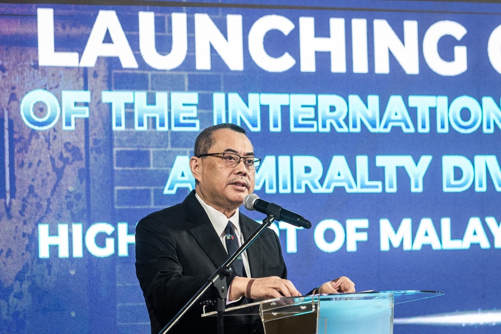 Chief Justice Datuk Wan Ahmad Farid Wan Salleh speaks during the launch of the International Commercial & Admiralty Division (ICAD) at the Kuala Lumpur High Court in Kuala Lumpur on March 2, 2026. — Picture by Firdaus Latif