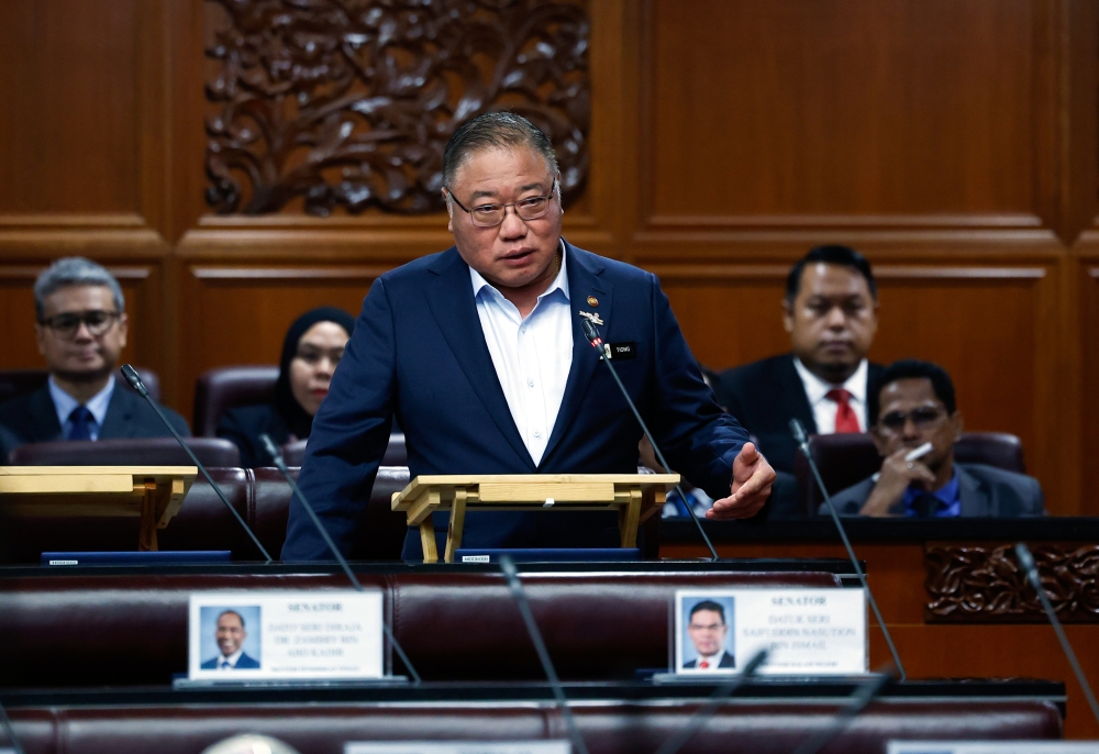Tourism, Arts and Culture Minister Datuk Seri Tiong King Sing at the First Meeting of the Fifth Session of the 15th Parliament at Dewan Negara, Parliament Building, Kuala Lumpur, March 2, 2026 — Bernama pic