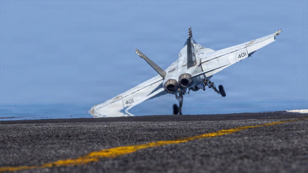 An F/A-18E Super Hornet prepares to launch from the flight deck of the US Navy Nimitz-class aircraft carrier USS Abraham Lincoln in support of the Operation Epic Fury attack on Iran from an undisclosed location March 2, 2026. — Reuters pic