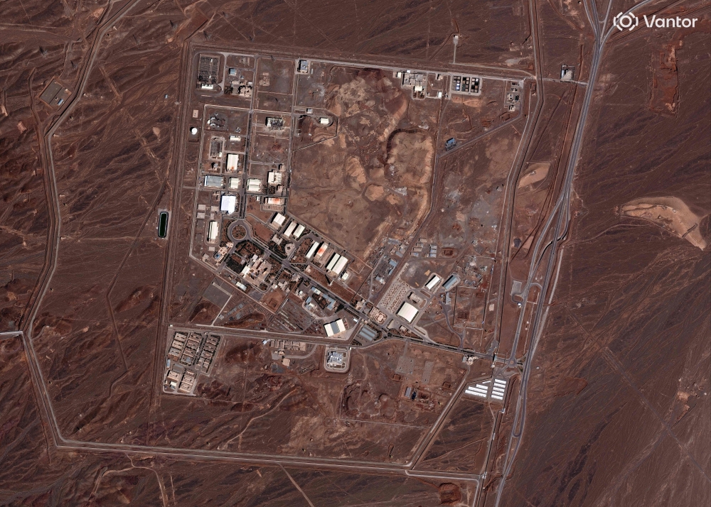 This handout satellite image courtesy of Vantor taken on March 1, 2026 and released on March 2, 2026 shows an overview of the Natanz nuclear complex facility near Natanz, Isfahan province, Iran. Iran accused Israel and the United States on March 2 of having attacked its nuclear facility at Natanz, one of the main targets of the previous conflict between the three countries last June. — Satellite imagery via AFP
