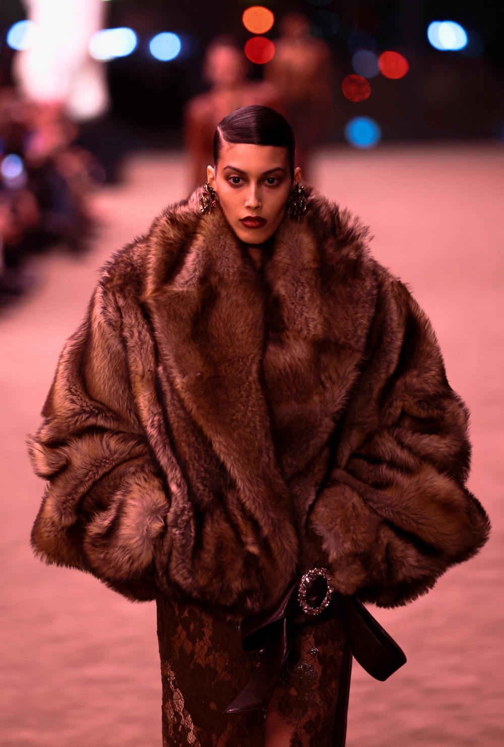 A model presents a creation by designer Anthony Vaccarello as part of his Fall/Winter 2026/2027 Women’s ready-to-wear collection show for fashion house Saint Laurent during Paris Fashion Week in Paris March 3, 2026. — Reuters pic