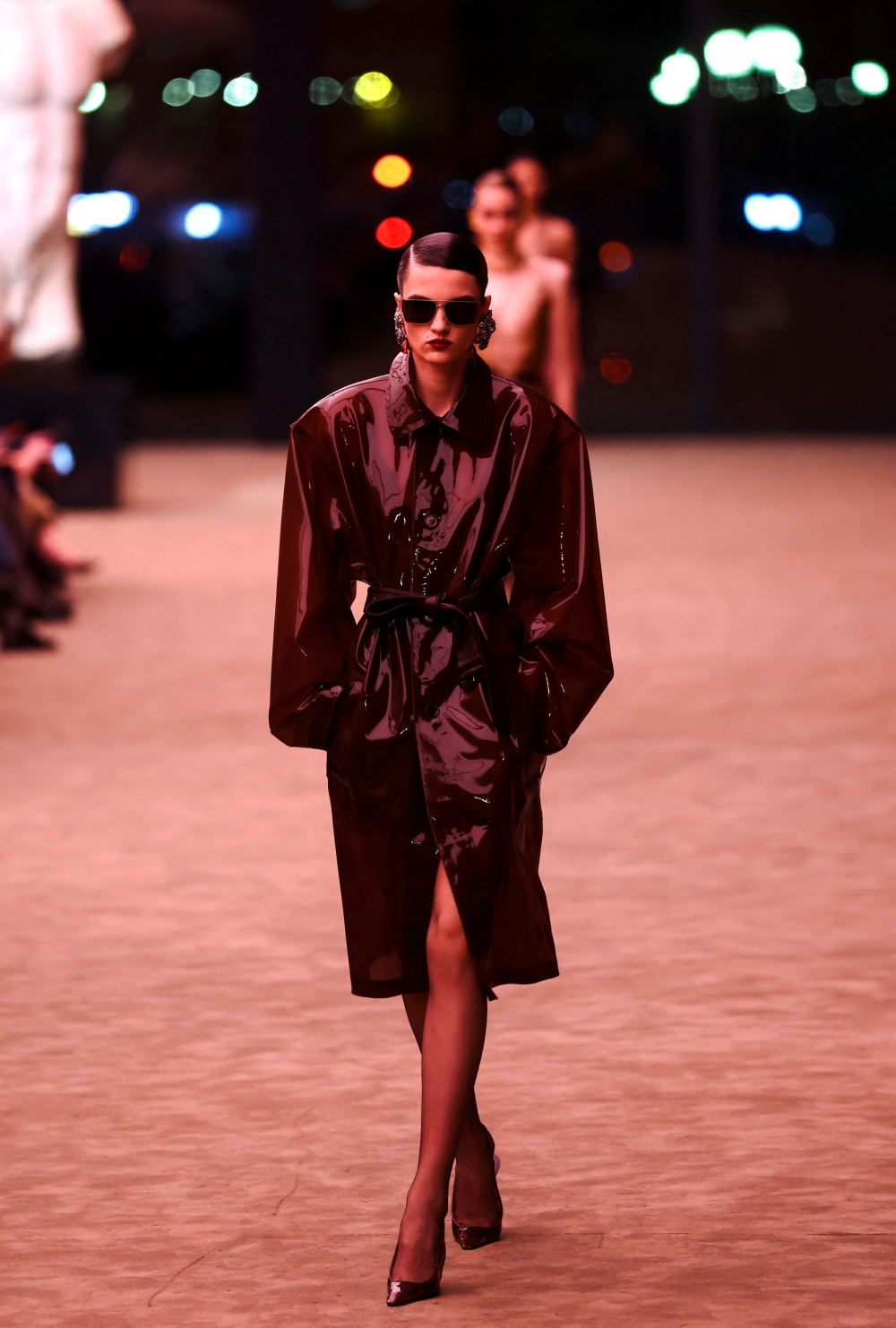 A model presents a creation by designer Anthony Vaccarello as part of his Fall/Winter 2026/2027 Women’s ready-to-wear collection show for fashion house Saint Laurent during Paris Fashion Week in Paris March 3, 2026. — Reuters pic