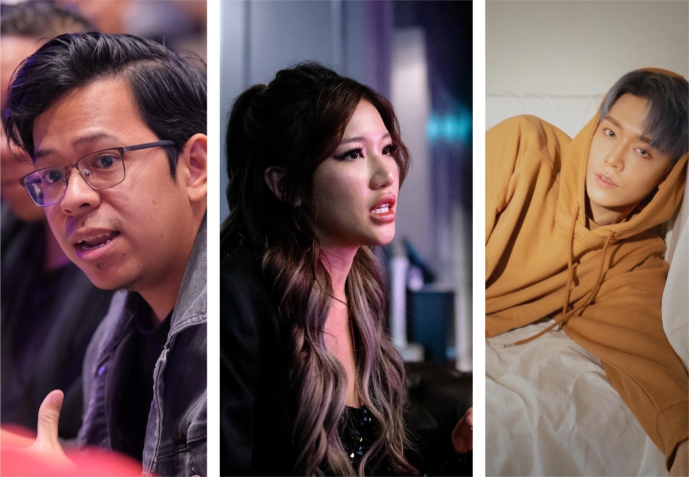 (From left) Malaysian content creators Sofyank, Ms Puiyi and Brian See spoke to Malay Mail about rebuilding after being flamed online. — Pictures by Raymond Manuel and Firdaus Latif