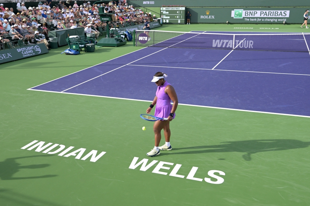 Taylor Townsend (USA) during her qualifying match against Joanna Garland (TPE) in the BNP Paribas Open at the Indian Wells Tennis Garden March 2, 2026. — Jayne Kamin-Imagn Images/Reuters pic 