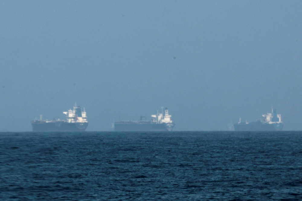 Tankers are seen off the coast of the Fujairah, as Iran vows to close the Strait of Hormuz, amid the US-Israel conflict with Iran, in Fujairah, United Arab Emirates, March 3, 2026. — Reuters pic  