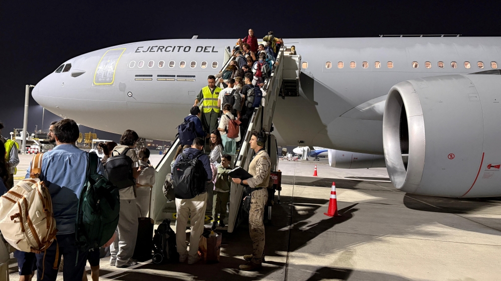 Spanish nationals, who are trapped in the Middle East amid the US and Israeli conflict with Iran, board a military repatriation flight at an unknown location in Oman, in this handout photo released March 4, 2026. New Zealand ordered two military aircraft to the Middle East on Thursday in preparation for evacuations of its citizens from the region. — Spanish Defence Ministry handout pic via Reuters 