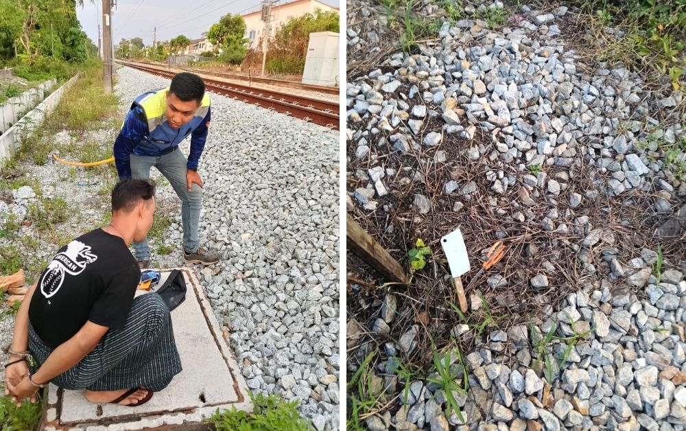 Keretapi Tanah Melayu Berhad (KTMB) has detained a foreign man suspected of attempting to steal railway cables near KM 37.478 along the Telok Gadong–Teluk Pulai sector yesterday evening. — Picture courtesy of KTMB 