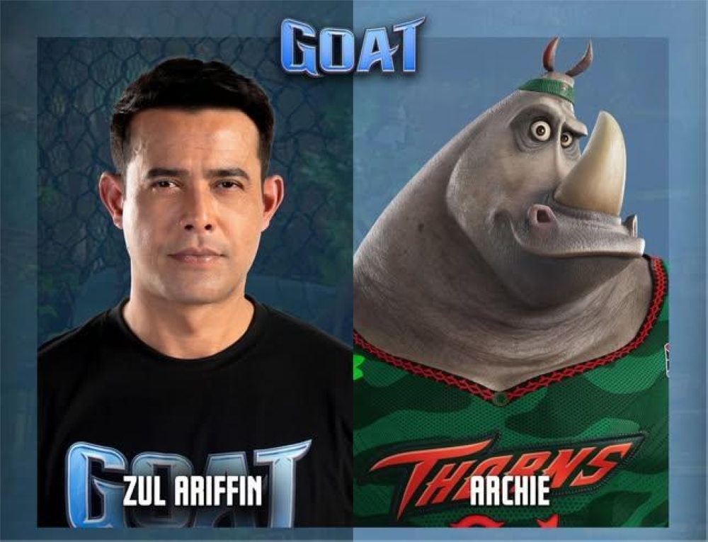 Zul Ariffin will voice Archie in the Malaysian version of the animated  ‘GOAT’, marking the actors very first time voicing an animated character in English. — Sony Pictures pic