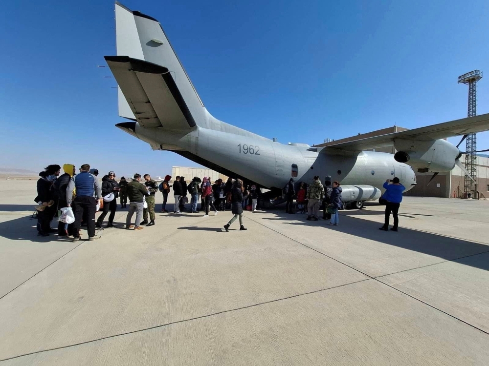 Slovak citizens evacuated from Israel and Jordan board a Slovak Air Force C‑27J Spartan amid the US-Israel-Iran conflict, as Australia deploys two military aircraft to the Middle East for contingency planning. — Ministry of Defense of the Slovak Republic handout pic via Reuters