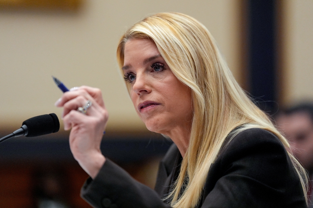 US Attorney General Pam Bondi testifies before a House Judiciary Committee hearing on Capitol Hill in Washington, DC, February 11, 2026. Bondi has been subpoenaed over the handling of Jeffrey Epstein investigation files. — Reuters pic