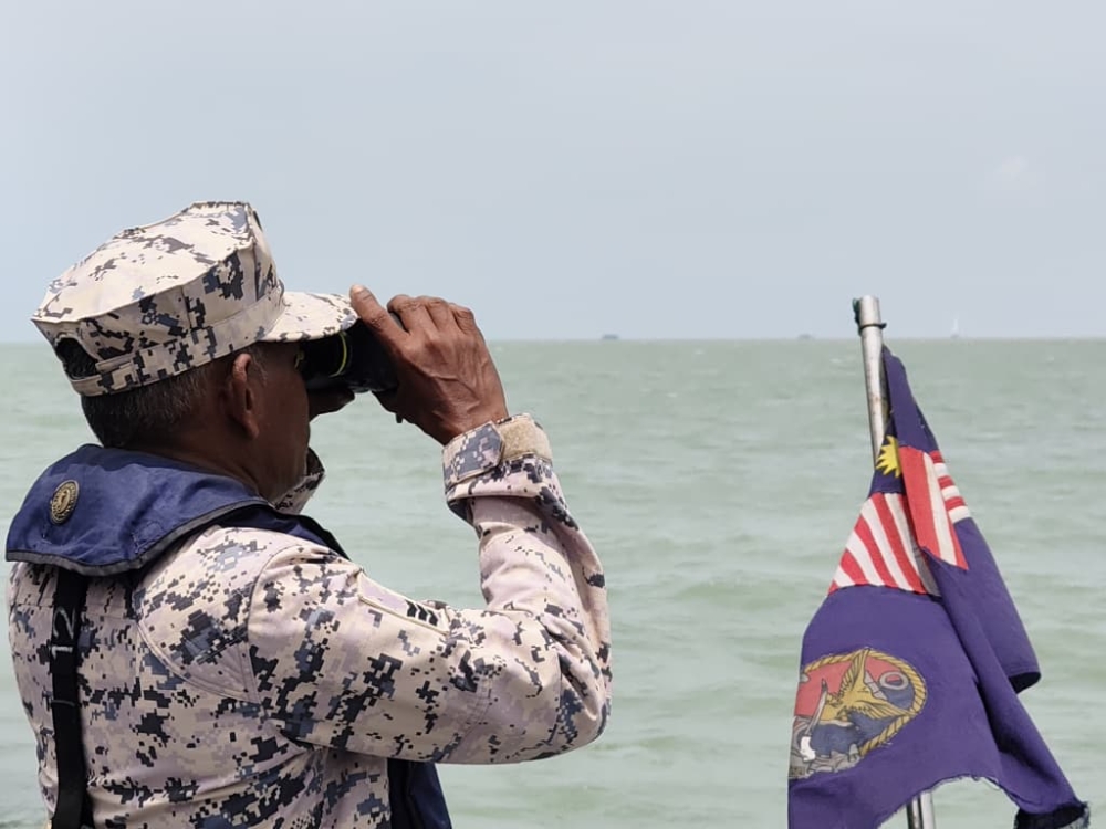 Authorities said the two men were last heard from via WhatsApp at about 8.30pm after seeking shelter at a fishing hut due to strong winds. — Picture via Facebook/maritimmalaysia