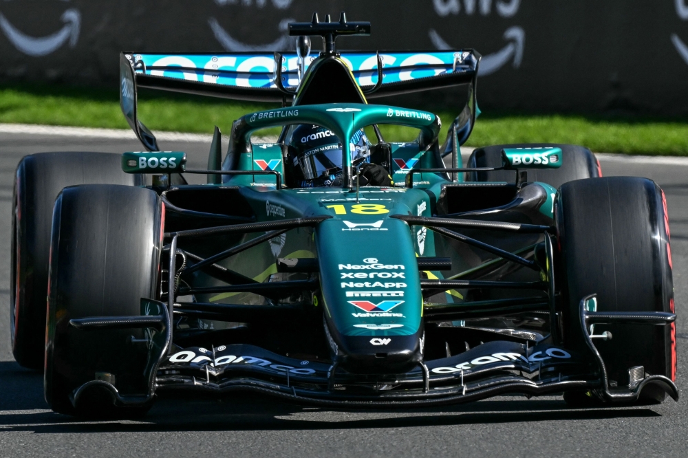 Aston Martin’s Canadian driver Lance Stroll drives during the second practice session of the Formula One Australian Grand Prix at the Albert Park Circuit in Melbourne on March 6, 2026. — AFP pic