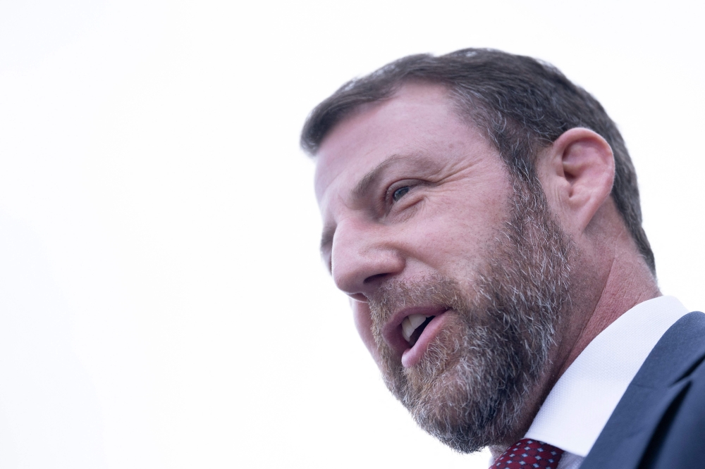Guest Senator Markwayne Mullin, Republican of Oklahoma, speaks with reporters after US President Donald Trump announced announced his plans to have him lead the Department of Homeland Security on Capitol Hill March 5, 2026 in Washington, DC. — AFP pic 