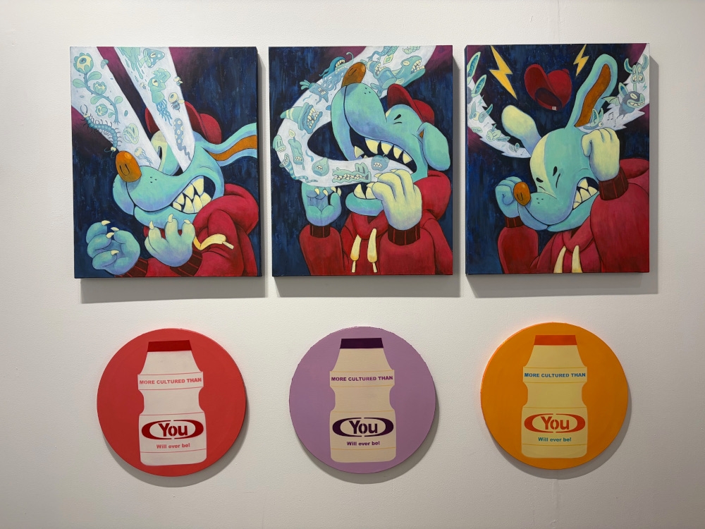 Works by Kenji Chai (top row) and Sam Lo (bottom row). — Picture by Opalyn Mok