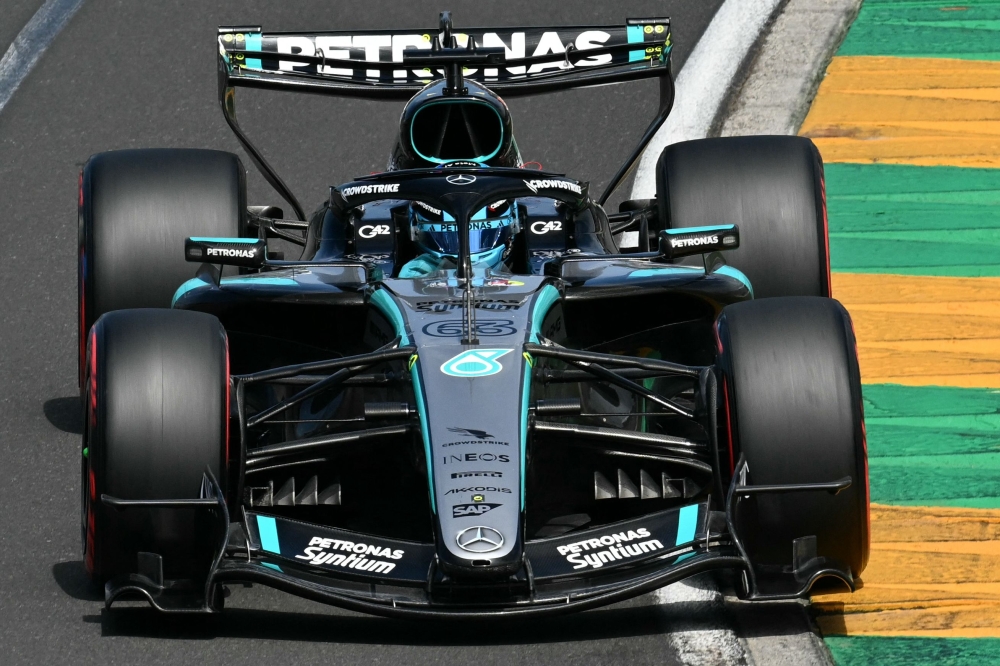 Mercedes' British driver George Russell drives during the third practice session of the Formula One Australian Grand Prix at the Albert Park Circuit in Melbourne on March 7, 2026. — AFP pic