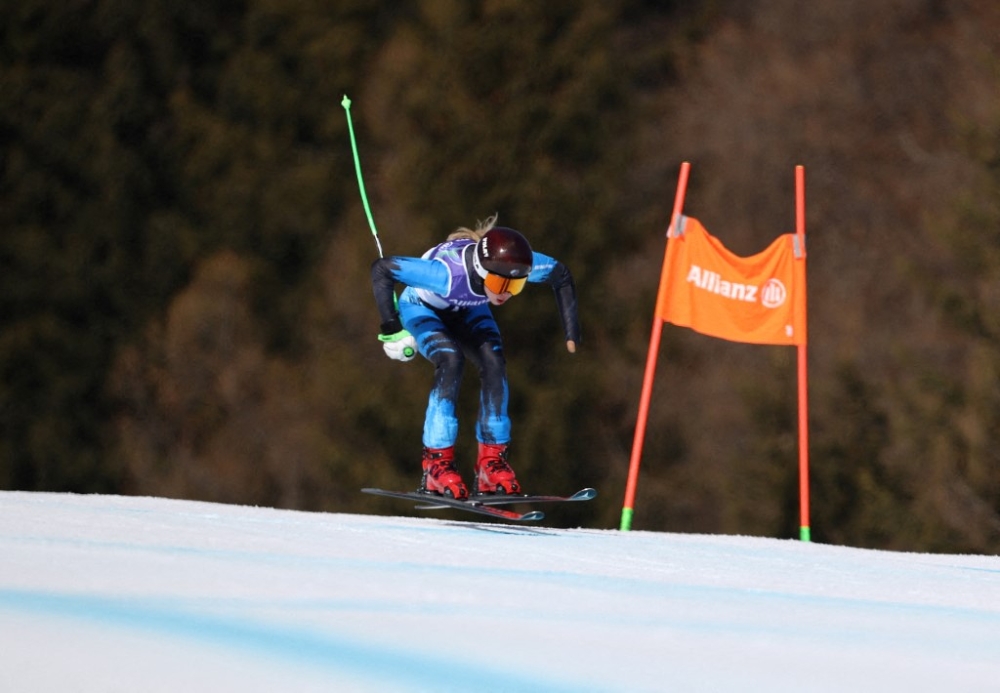 Varvara Voronchikhina of Russia won bronze in the women’s downhill standing at the 2026 Winter Paralympics in Cortina d’Ampezzo, Italy. It was Russia’s first medal in 12 years. — The Yomiuri Shimbun via AFP